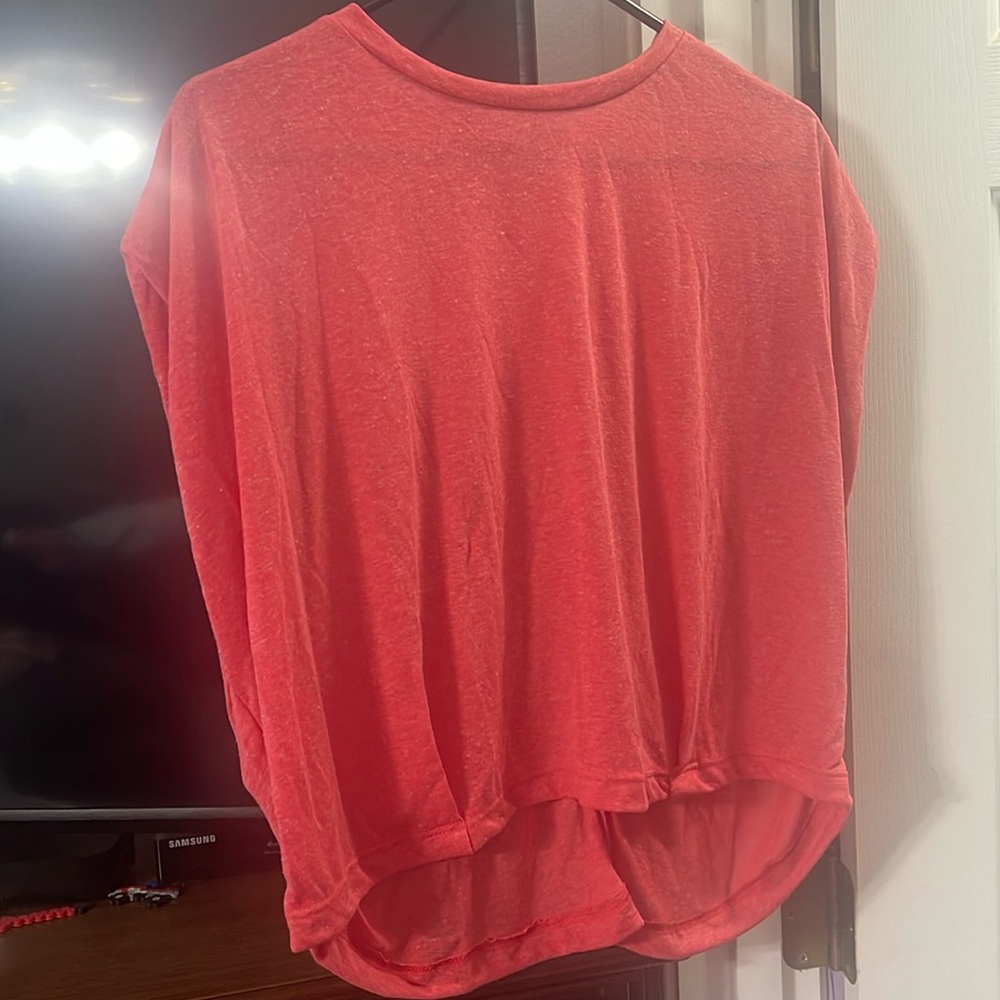 Women's Coral Crop Top - Casual Knot-Front